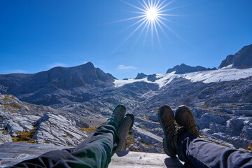 Feet People Wearing Mountain Boots