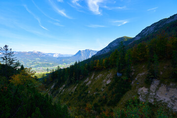 Obraz premium Beautiful view of the village in Austria. Bad Goisern, Upper Austria. 