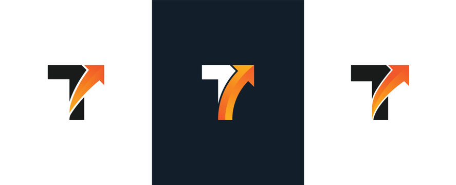 initial Letter T Arrow Logo Concept sign icon symbol Design Element. Financial, Consulting, Logistics Logotype. Vector illustration logo template