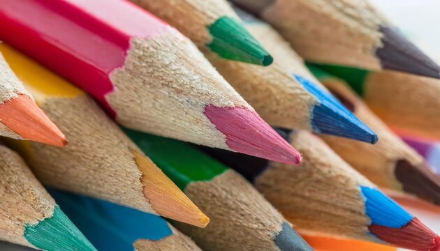 colored pencils macro
