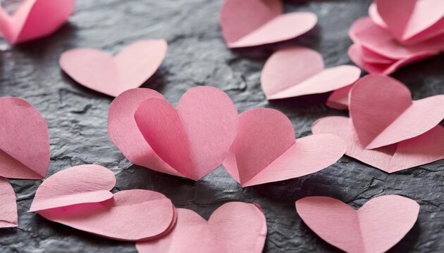 pink paper hearts confetti overlay