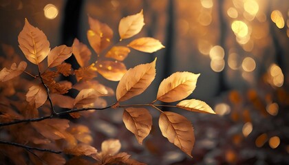 Naklejka na ściany i meble brown tree leaves in autumn season