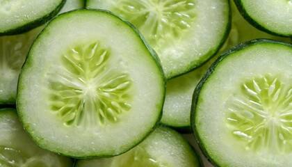 close up of fresh cucumber slices background