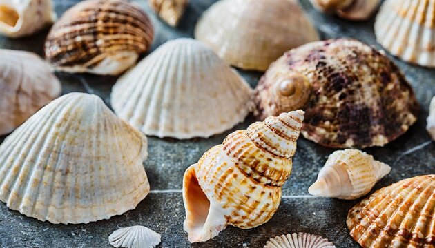 closeup of seashells