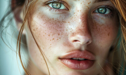 Close up natural beauty top model woman