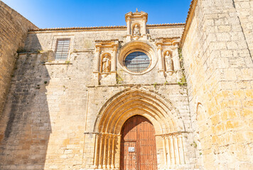 Fototapeta na wymiar portal of the Collegiate church of Santa Maria del Manzano in Castrojeriz, province of Burgos, Castile and Leon, Spain