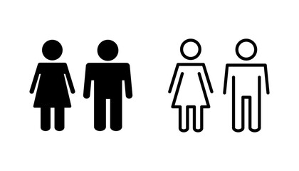 Man and woman icon set. male and female symbol