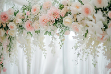 Elegant Floral Arrangement with Roses and Dahlias