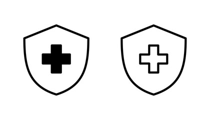 Health insurance icon set. Insurance health document icon