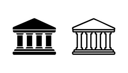 Bank icon set. bank vector icon, museum, university