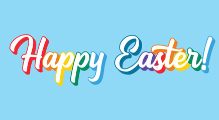 Vector hand drawn Happy Easter quote. Lettering for ad, poster, print, gift decoration. - obrazy, fototapety, plakaty