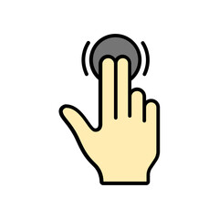 hand icon. lineal color icon
