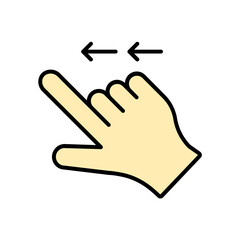 hand icon. lineal color icon