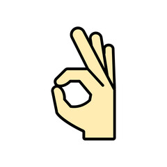 hand icon. lineal color icon