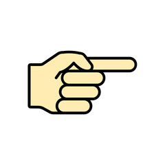 hand icon. lineal color icon