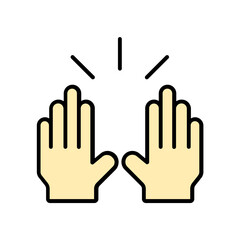 hand icon. lineal color icon