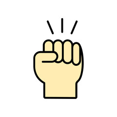 hand icon. lineal color icon