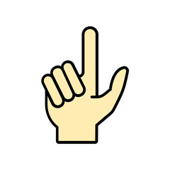 hand icon. lineal color icon