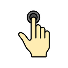 hand icon. lineal color icon