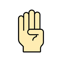 hand icon. lineal color icon