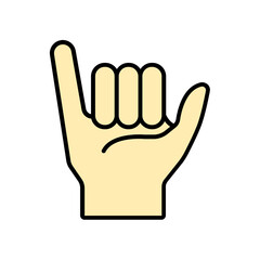 hand icon. lineal color icon