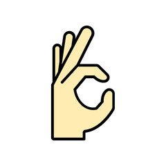 hand icon. lineal color icon