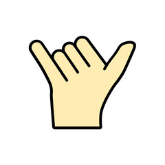hand icon. lineal color icon