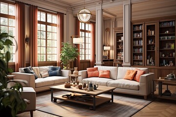 Dutch-Style Living Rooms with AR: Modern Entertainment Meets Classic Design - obrazy, fototapety, plakaty