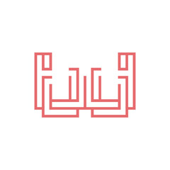 Monogram W design vector logo. Monogram initial letter mark W logo design. Monogram design vector logo. Monogram initial letter mark W logo design. Simple W monogram. Monogram W design logo