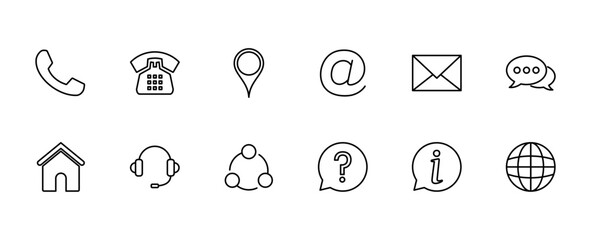 Contact us icon vector. web icon vector. business card contact information icon.