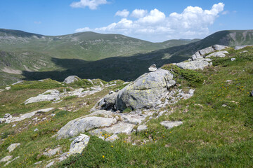 Fototapeta na wymiar Summer Landscape of Rila Mountain near Kalin peaks, Bulgaria