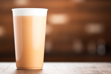 a cup of milkshake on a table