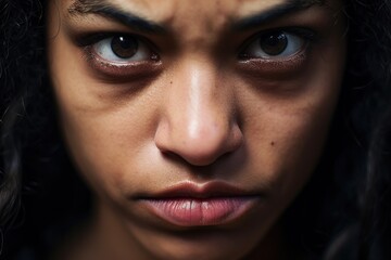 a close up of a woman's face