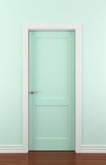 a door with a white frame