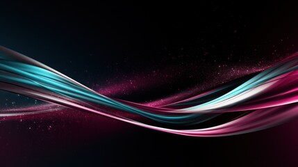 a colorful lines and sparkles on a black background