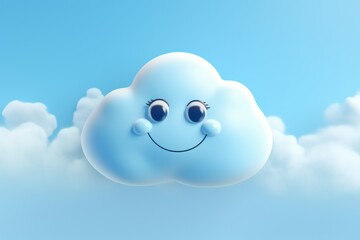 a cartoon cloud with a face