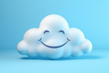 a white cloud with a smiling face