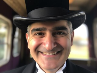 a man wearing a top hat