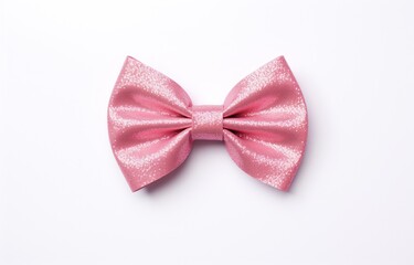a pink bow tie on a white background