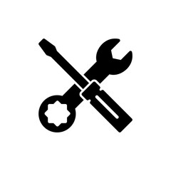 Repair icon vector isolated on white background. Wrench and screwdriver icon. settings vector icon. Maintenance. tools