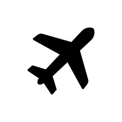 Plane icon vector isolated on white background. Aeroplane vector icon. Flight transport symbol. Travel element illustration. Holiday symbol. Airplane