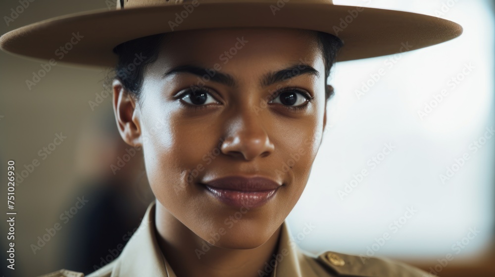 Sticker a woman wearing a hat