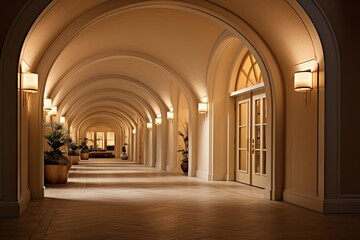 Obraz premium Grand Entrance Homes: Arch Doorways & Voice-Activated Lighting