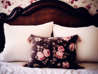 a pillow on a bed