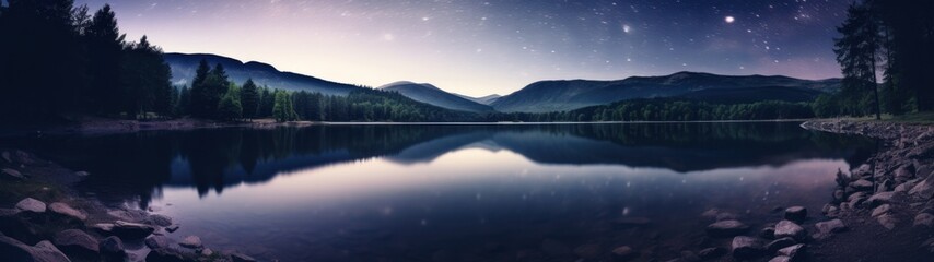 Fototapeta premium a lake with mountains and trees