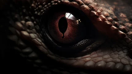 Zelfklevend Fotobehang close up of a reptile's eye © sam