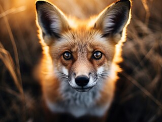 a fox looking at the camera