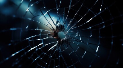 a broken glass with a hole in it