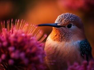 Obraz premium a bird standing on a flower