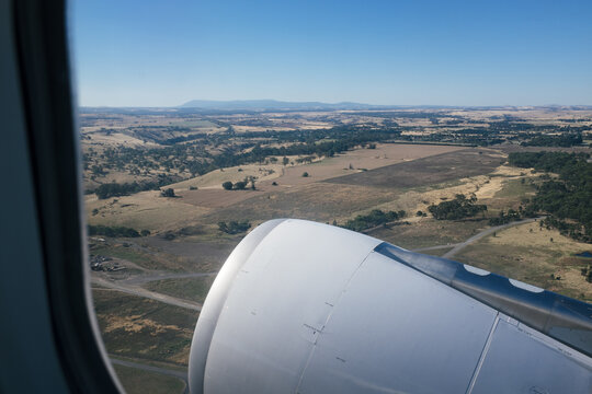 View from plane after takeoff from Melbourne airport,